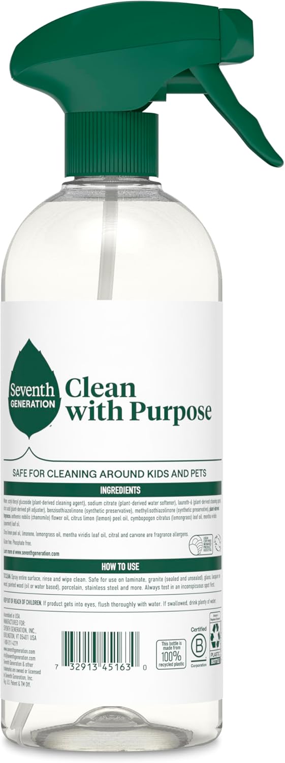 Seventh Generation All Purpose Cleaning Spray Surface Cleaner Lemon Chamomile scent Cuts Grease 23 oz, Pack of 4 - Image 2