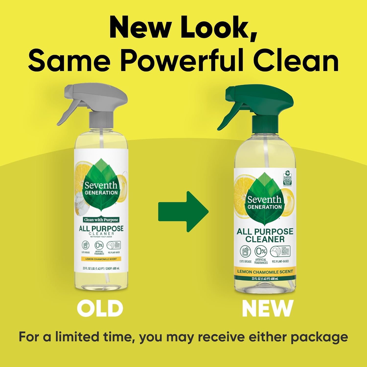 Seventh Generation All Purpose Cleaning Spray Surface Cleaner Lemon Chamomile scent Cuts Grease 23 oz, Pack of 4 - Image 8