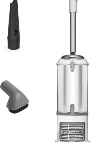 Shark Upright Vacuum Cleaner | Navigator Lift-Away | Pet Hair, Carpet & Hard Floor Cleaning | Dusting Brush & Crevice Tool | HEPA Filter | Swivel Steering | White/Silver | NV356E