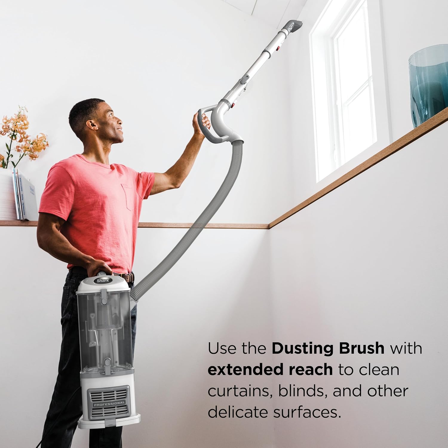 Shark Upright Vacuum Cleaner | Navigator Lift-Away | Pet Hair, Carpet & Hard Floor Cleaning | Dusting Brush & Crevice Tool | HEPA Filter | Swivel Steering | White/Silver | NV356E - Image 3
