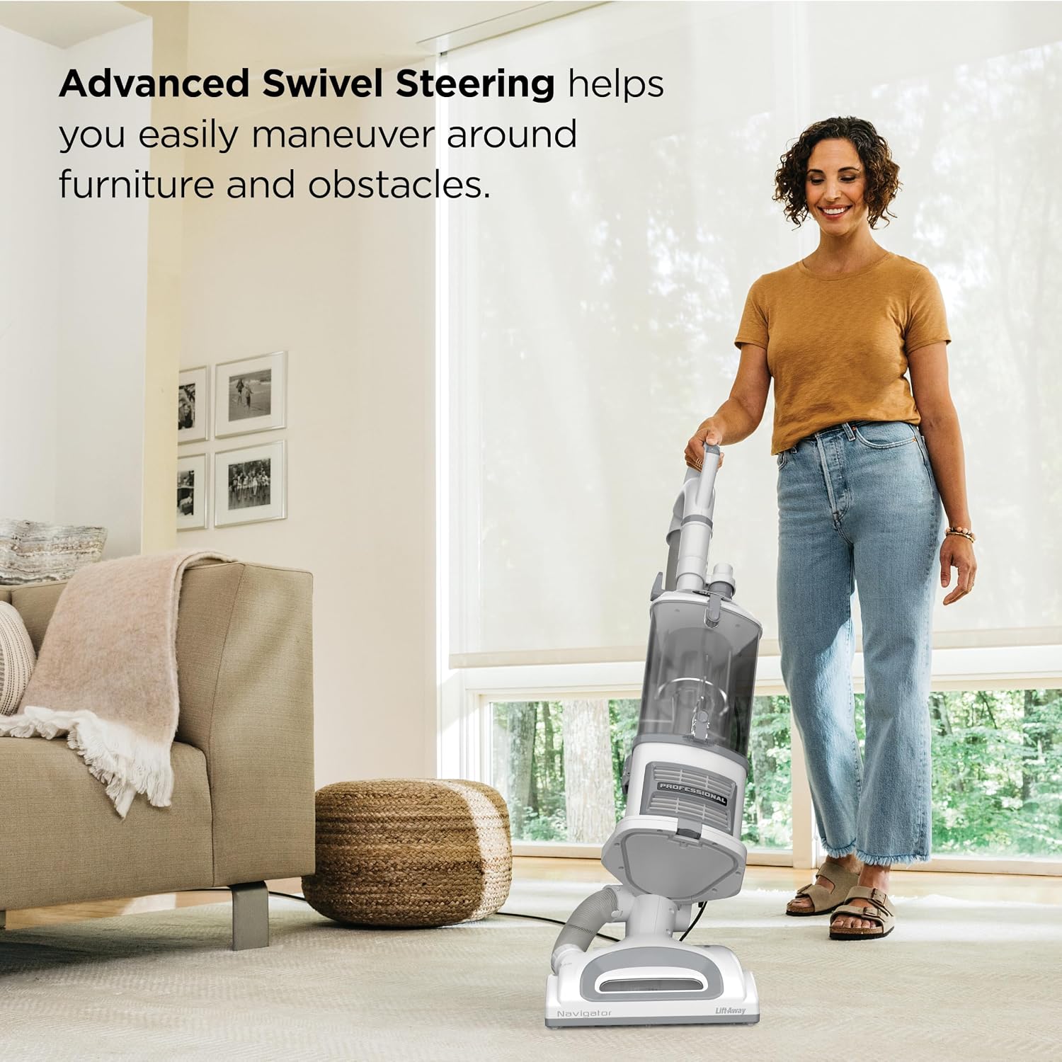 Shark Upright Vacuum Cleaner | Navigator Lift-Away | Pet Hair, Carpet & Hard Floor Cleaning | Dusting Brush & Crevice Tool | HEPA Filter | Swivel Steering | White/Silver | NV356E - Image 5