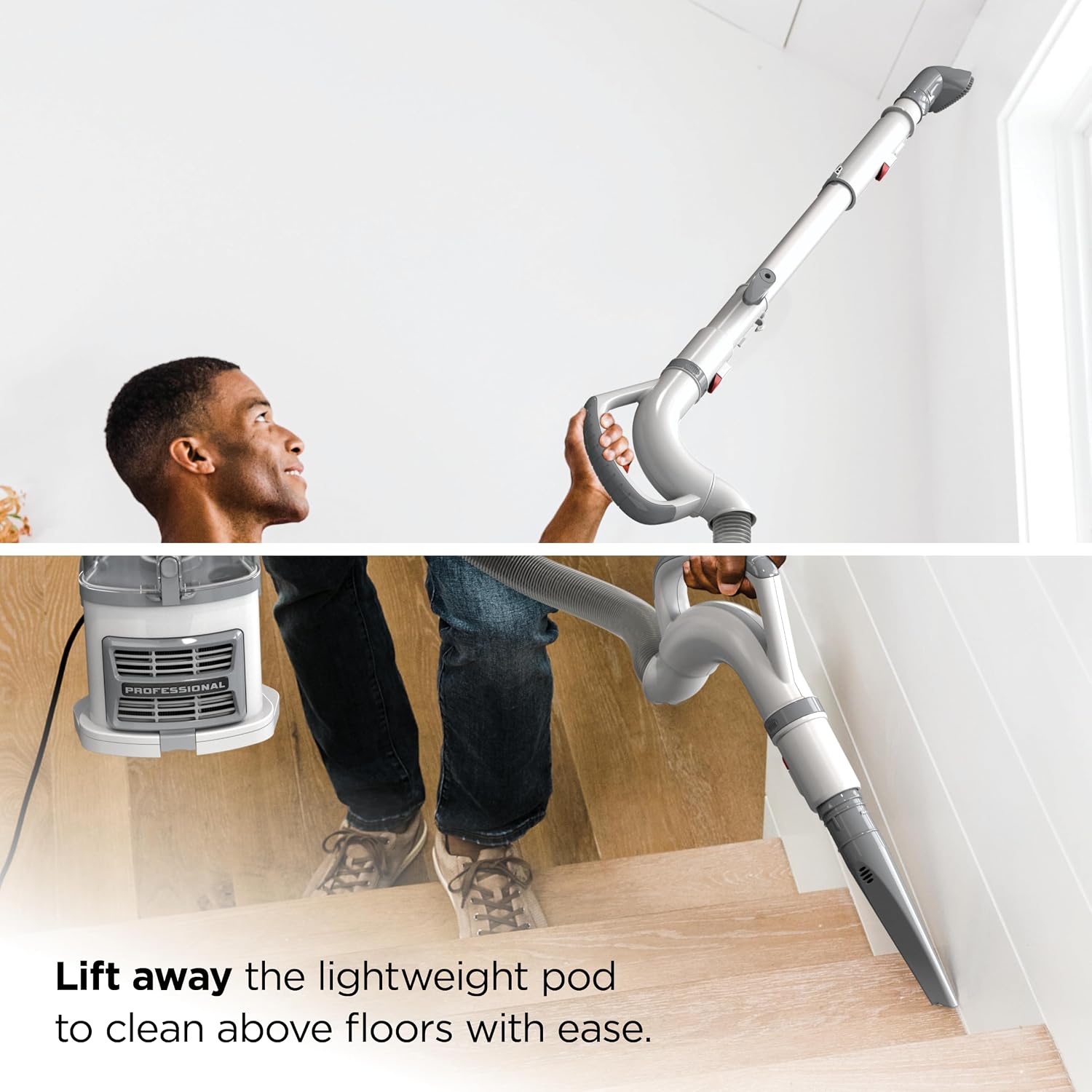 Shark Upright Vacuum Cleaner | Navigator Lift-Away | Pet Hair, Carpet & Hard Floor Cleaning | Dusting Brush & Crevice Tool | HEPA Filter | Swivel Steering | White/Silver | NV356E - Image 6