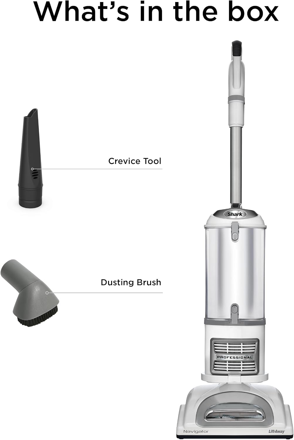 Shark Upright Vacuum Cleaner | Navigator Lift-Away | Pet Hair, Carpet & Hard Floor Cleaning | Dusting Brush & Crevice Tool | HEPA Filter | Swivel Steering | White/Silver | NV356E - Image 8
